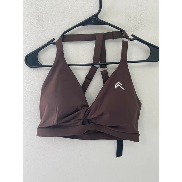 New Oner Active Unified Twist Sports Bra, Cocoa Size Large - Picture 2 of 4